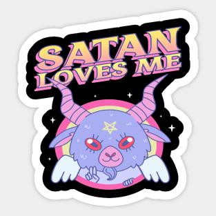 Satan Loves Me Sticker